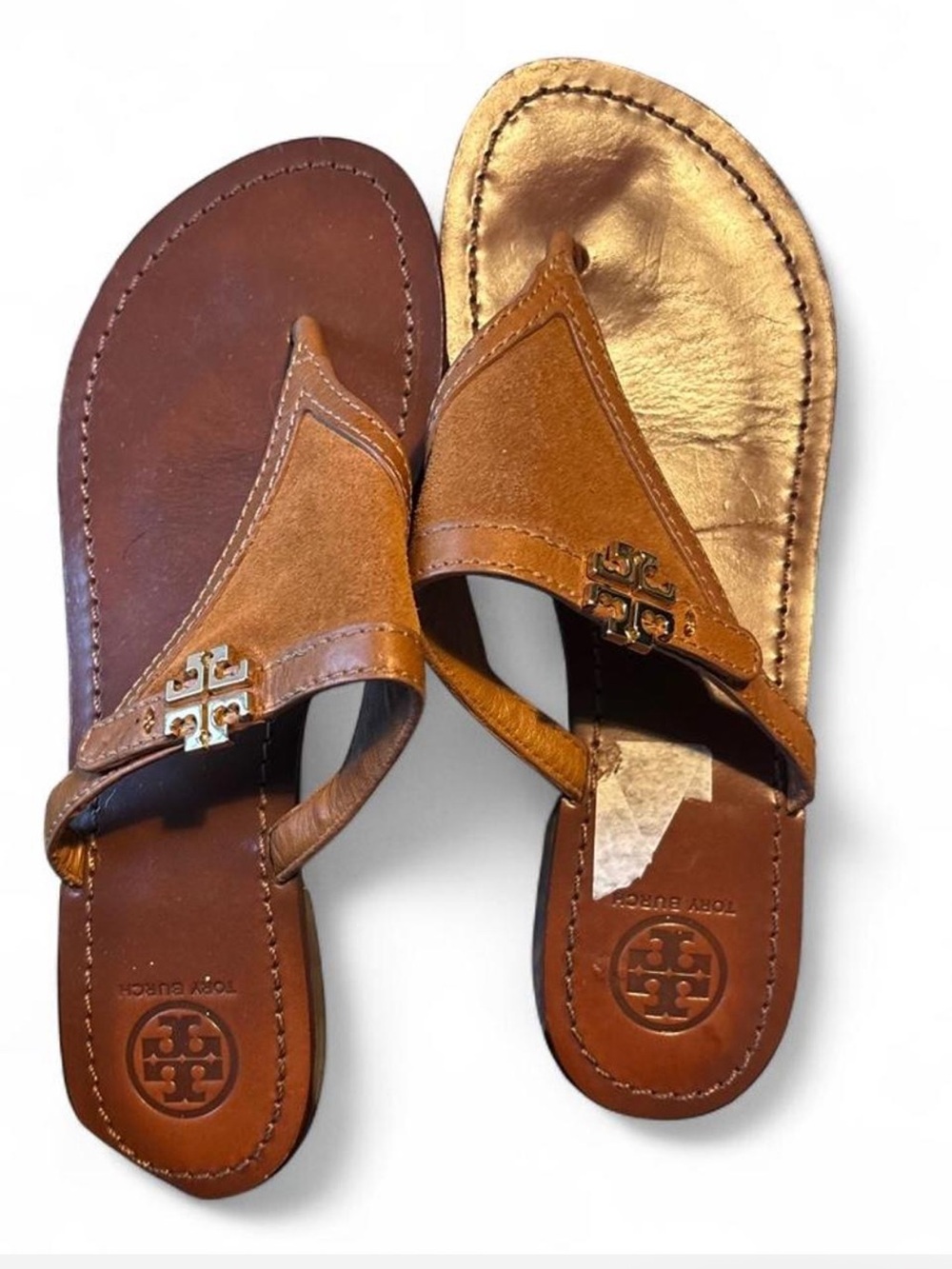 Tory Burch Brown Leather Thong Sandals